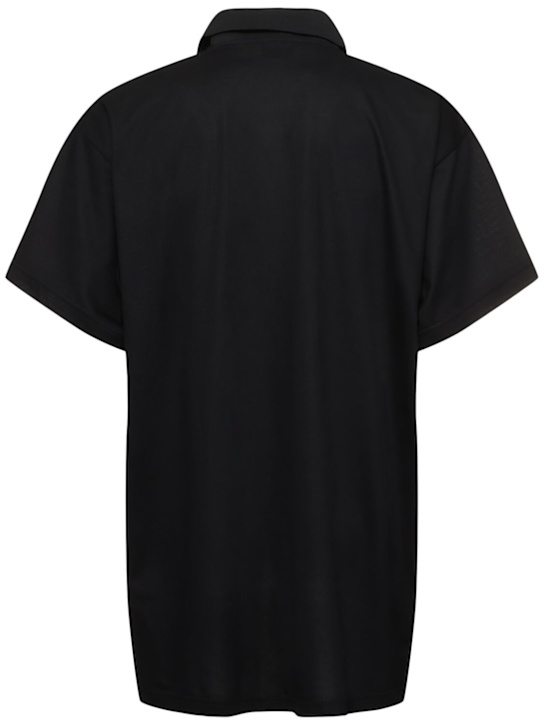 Balenciaga: Logo cotton polo shirt - Black - men_3 | Luisa Via Roma