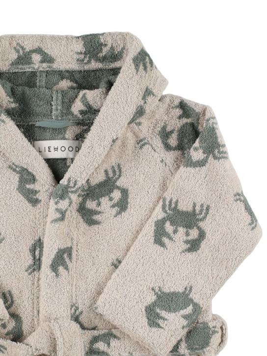Liewood: Hooded cotton bathrobe - Multicolor - kids-boys_1 | Luisa Via Roma