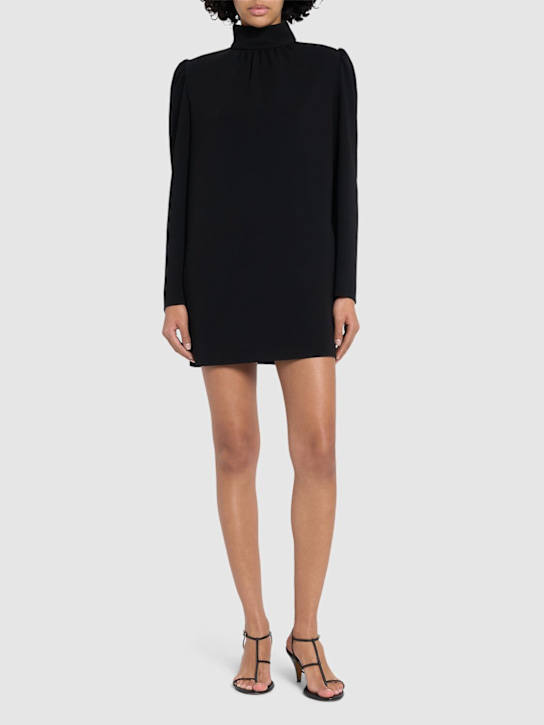 Max Mara: Embassy triacetate blend mini dress - Black - women_1 | Luisa Via Roma