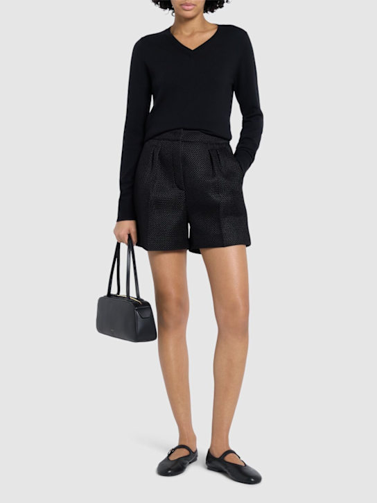 Max Mara: Avena net shorts - Black - women_1 | Luisa Via Roma