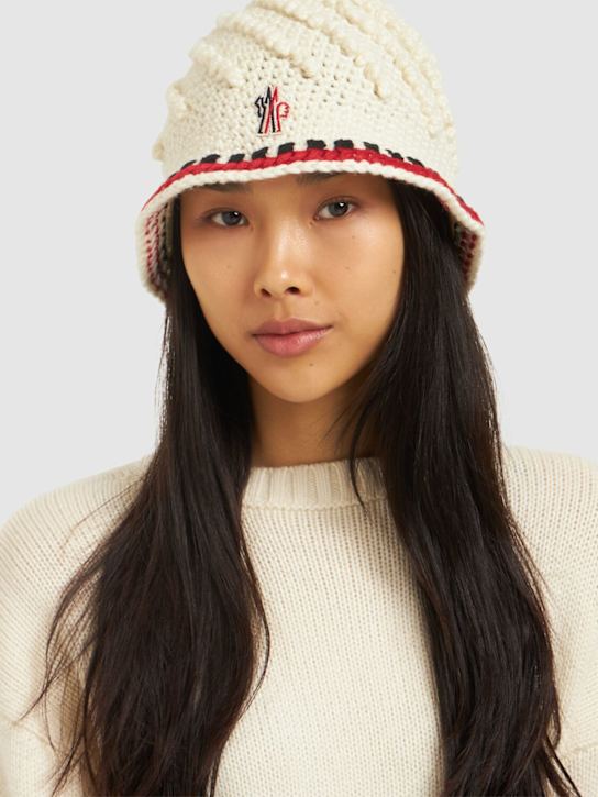 Moncler Grenoble: Wool blend bucket hat - women_1 | Luisa Via Roma