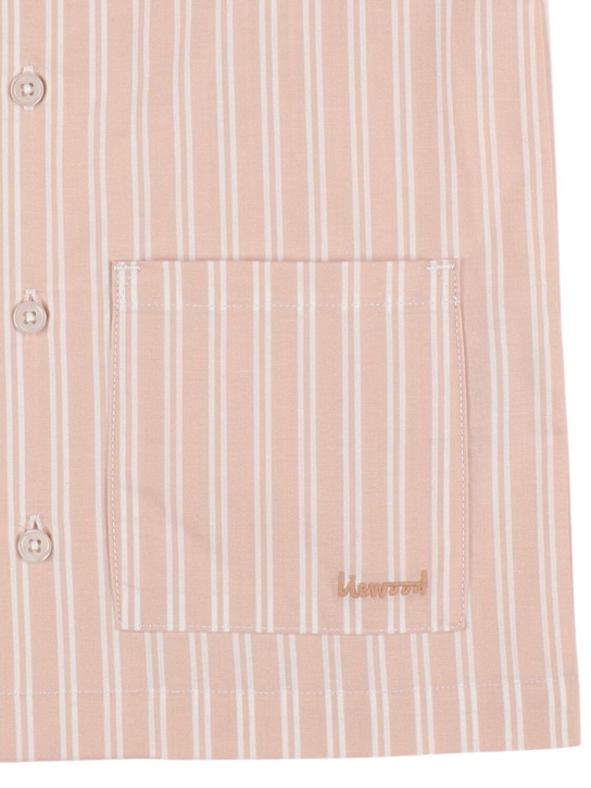 Liewood: Striped cotton shirt & shorts - White/Pink - kids-boys_1 | Luisa Via Roma