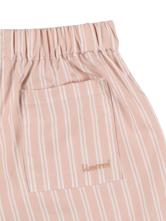 Liewood: Striped cotton shirt & shorts - White/Pink - kids-boys_2 | Luisa Via Roma