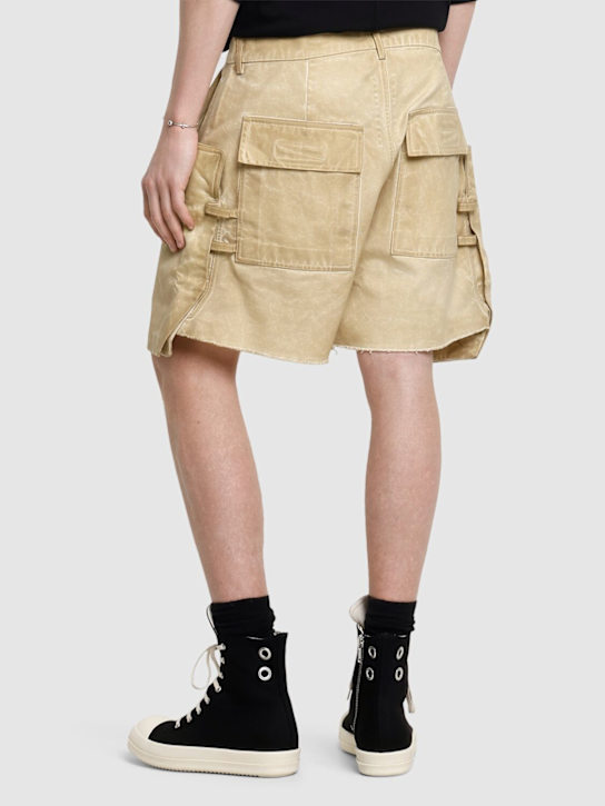 Rick Owens DRKSHDW: Stefan raw cut shorts - Parchement - men_2 | Luisa Via Roma