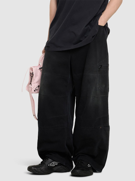 Balenciaga: Monday皮革&合成纤维运动鞋 - 黑色 - men_1 | Luisa Via Roma