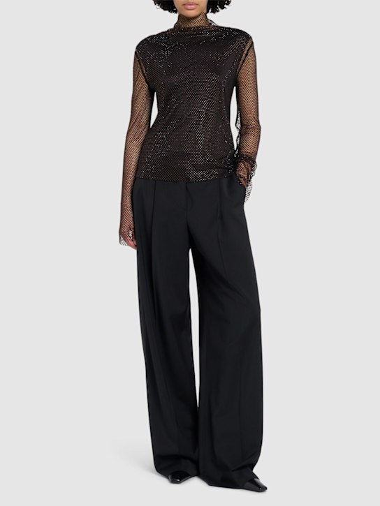 Sportmax: Gerarda embellished net top - women_1 | Luisa Via Roma
