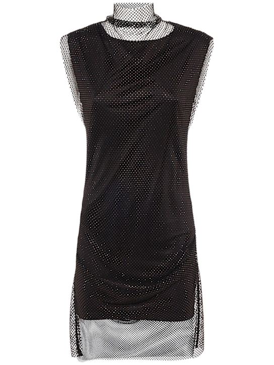 Sportmax: Empoli embellished net mini dress - women_0 | Luisa Via Roma