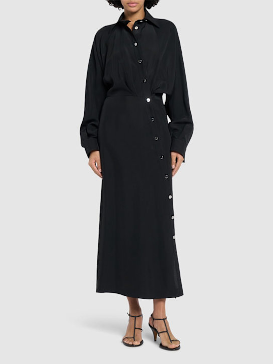 Sportmax: Maranta buttoned viscose long dress - women_1 | Luisa Via Roma