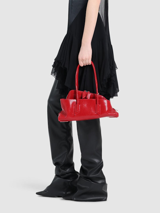 The Attico: Small La Passeggiata python print bag - Red - women_1 | Luisa Via Roma
