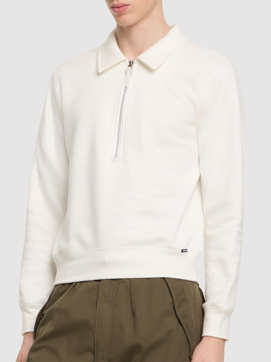 Tom Ford: Cotton & cashmere rugby polo - White - men_2 | Luisa Via Roma