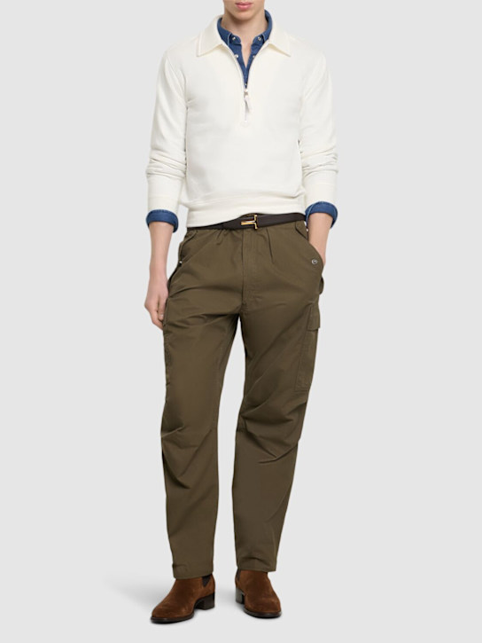 Tom Ford: Cotton & cashmere rugby polo - White - men_1 | Luisa Via Roma