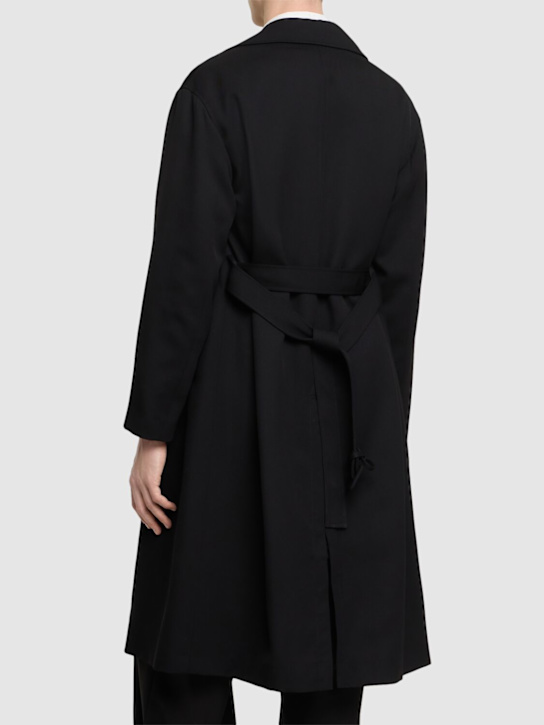 Lardini: Wool trench coat - Black - men_2 | Luisa Via Roma