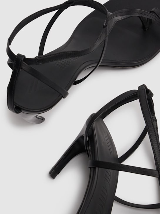 The Attico: 65mm Nova Napa thong sandals - Black - women_4 | Luisa Via Roma