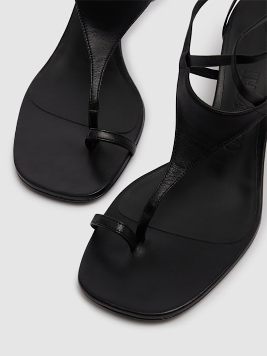 The Attico: 65mm Nova Napa thong sandals - Black - women_3 | Luisa Via Roma