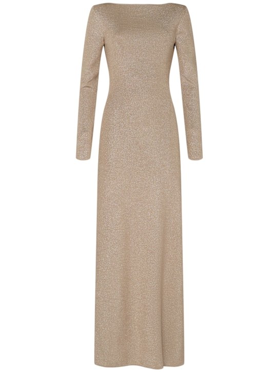 Max Mara: Bracco viscose blend lurex long dress - women_0 | Luisa Via Roma