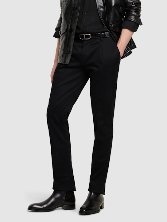 Tom Ford: Elkan burnished leather zip boots - men_1 | Luisa Via Roma