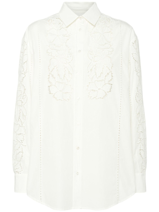 Weekend Max Mara: Elmi embroidered poplin shirt - women_0 | Luisa Via Roma