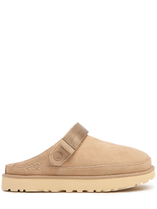 Ugg: 25mm Goldenstar suede clogs - Sand - women_0 | Luisa Via Roma