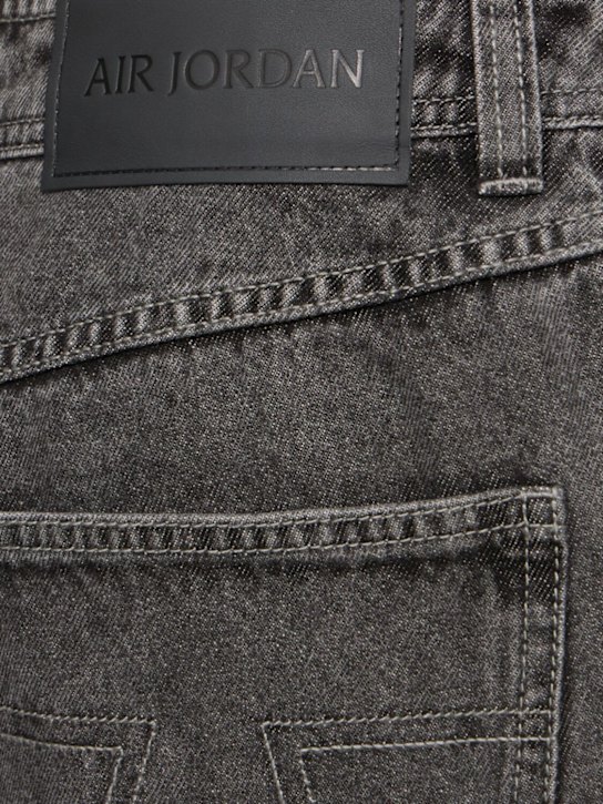Jordan: Jeans Air Jordan in denim di cotone - Black/Flat Pewt - women_4 | Luisa Via Roma