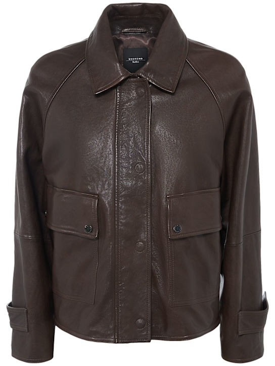 Weekend Max Mara: Berbice vegetal wash leather jacket - women_0 | Luisa Via Roma