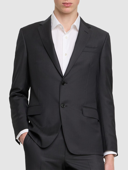 Zegna: Tailored wool & mohair suit - Dark Grey - men_2 | Luisa Via Roma