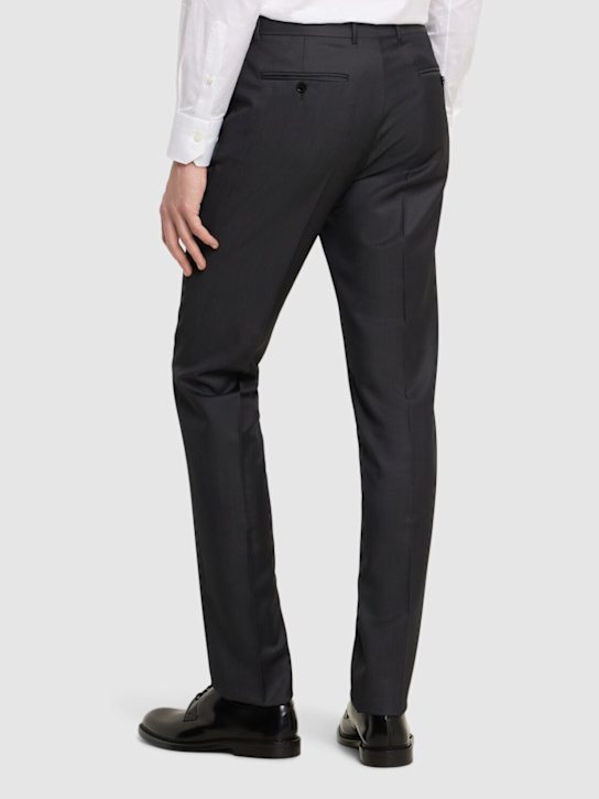Zegna: Tailored wool & mohair suit - Dark Grey - men_3 | Luisa Via Roma