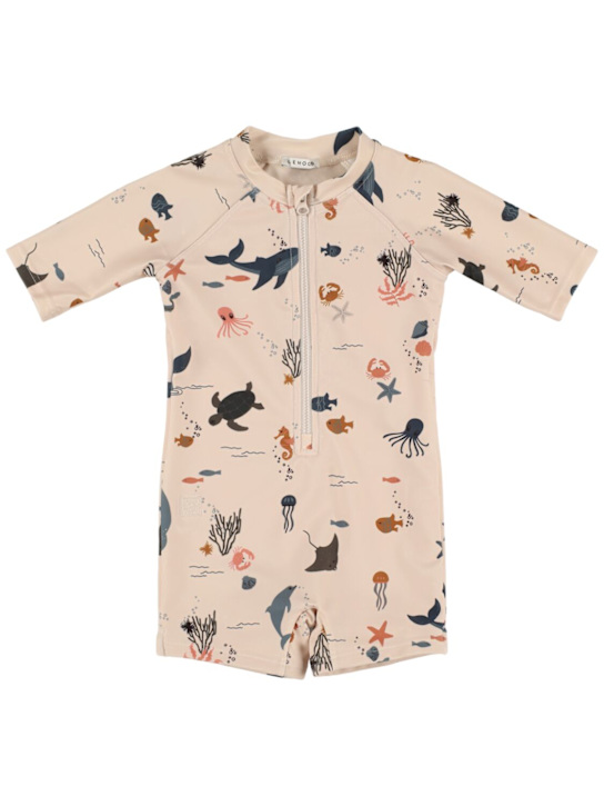 Liewood: Sea print recycled poly swim jumpsuit - Multicolor - kids-boys_0 | Luisa Via Roma