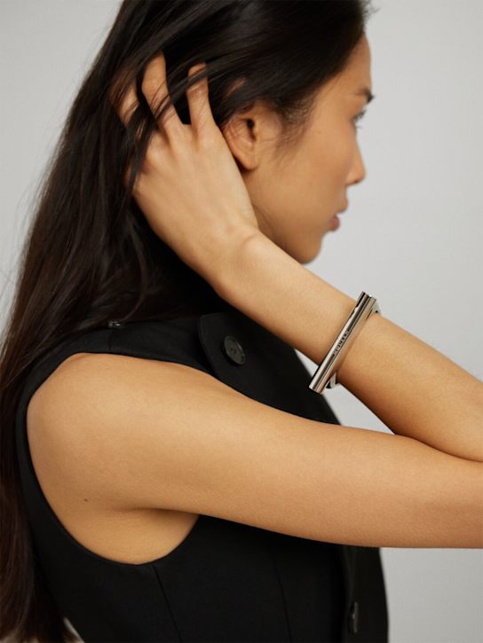 McQueen: Bracciale T-Bar in ottone - Argento - women_1 | Luisa Via Roma