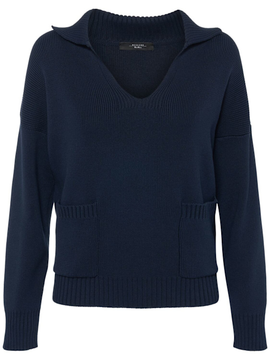 Weekend Max Mara: Saloon knit v-neck sweater - women_0 | Luisa Via Roma