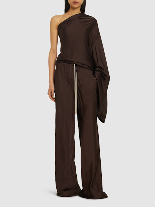 Rick Owens: Washed charmeuse one-shoulder top - women_1 | Luisa Via Roma