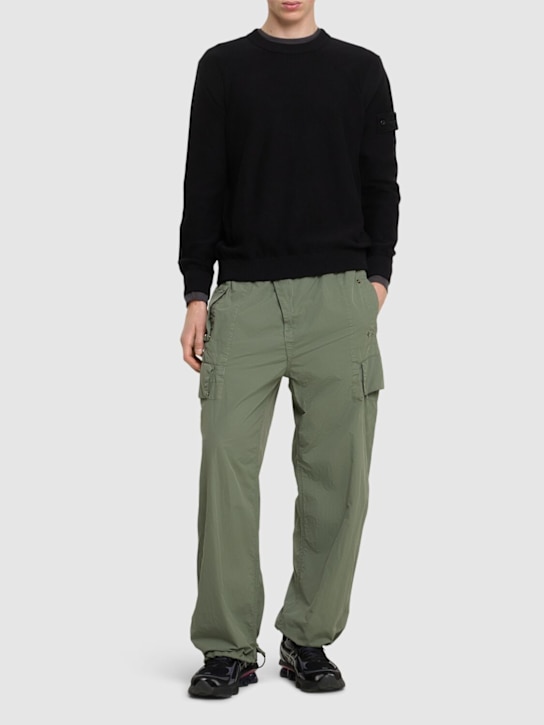 Stone Island: Crewneck cotton & cashmere sweatshirt - men_1 | Luisa Via Roma