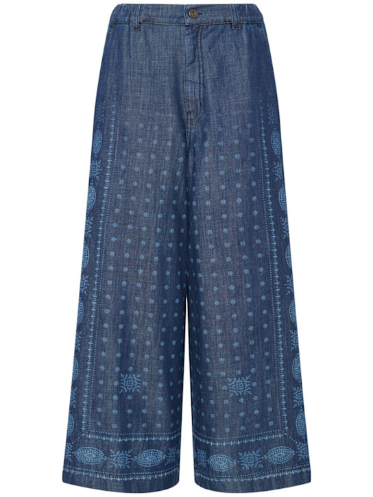 Weekend Max Mara: Micron denim wide leg jeans - women_0 | Luisa Via Roma