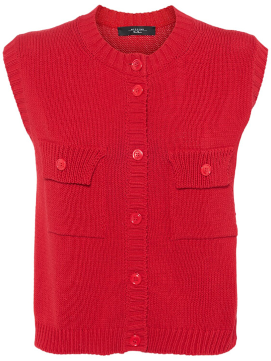 Weekend Max Mara: Gilet en maille de coton mélangé Caprara - women_0 | Luisa Via Roma
