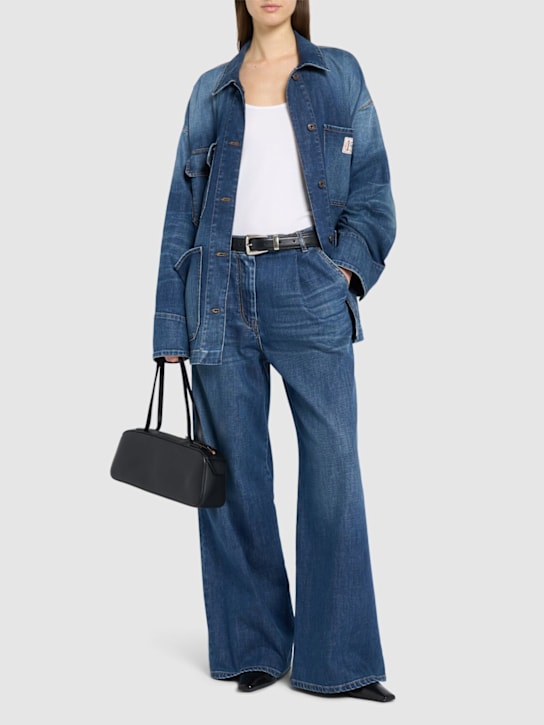 Weekend Max Mara: Ortles denim high waisted wide leg jeans - women_1 | Luisa Via Roma