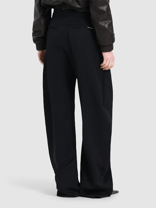 The Attico: Gary gabardine wide pants - Black - women_2 | Luisa Via Roma