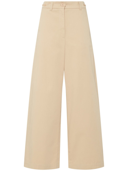Weekend Max Mara: Alfeo cotton gabardine wide pants - women_0 | Luisa Via Roma