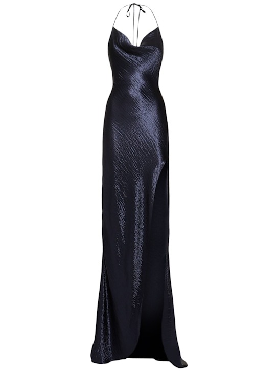 Shiny side slit maxi dress - Thumbnail 1