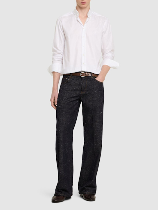Logo cotton button down shirt - Thumbnail 2
