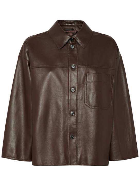 Weekend Max Mara: Stecca leather jacket - women_0 | Luisa Via Roma