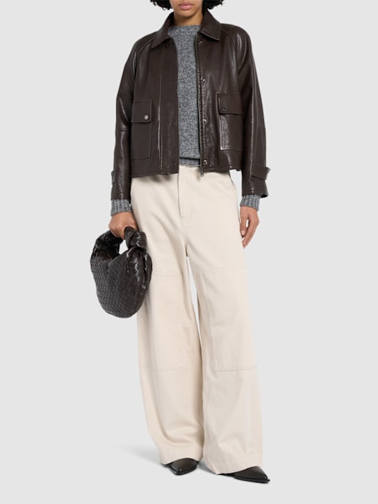 Weekend Max Mara: Berbice vegetal wash leather jacket - women_1 | Luisa Via Roma