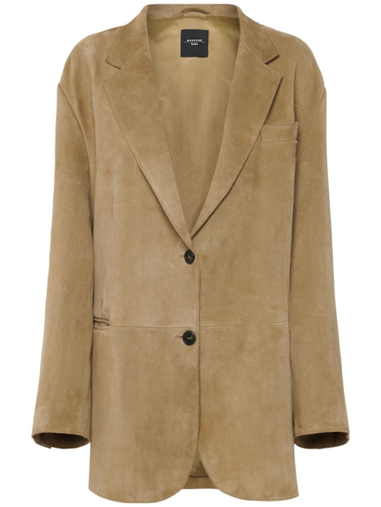 Weekend Max Mara: Rolanda single breast suede blazer - women_0 | Luisa Via Roma