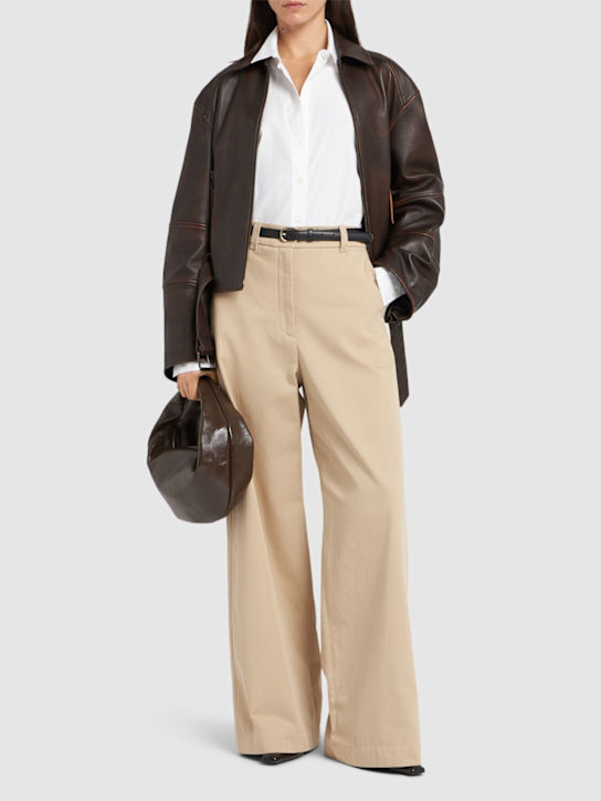 Weekend Max Mara: Alfeo cotton gabardine wide pants - women_1 | Luisa Via Roma