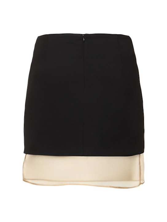 ESSE Studios: Issia jersey & tulle mini skirt - Black/Blush - women_3 | Luisa Via Roma