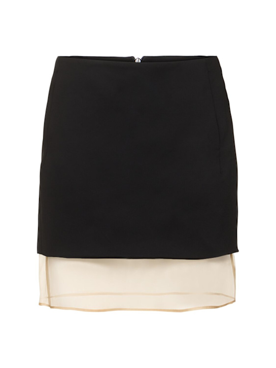ESSE Studios: Issia jersey & tulle mini skirt - Black/Blush - women_0 | Luisa Via Roma