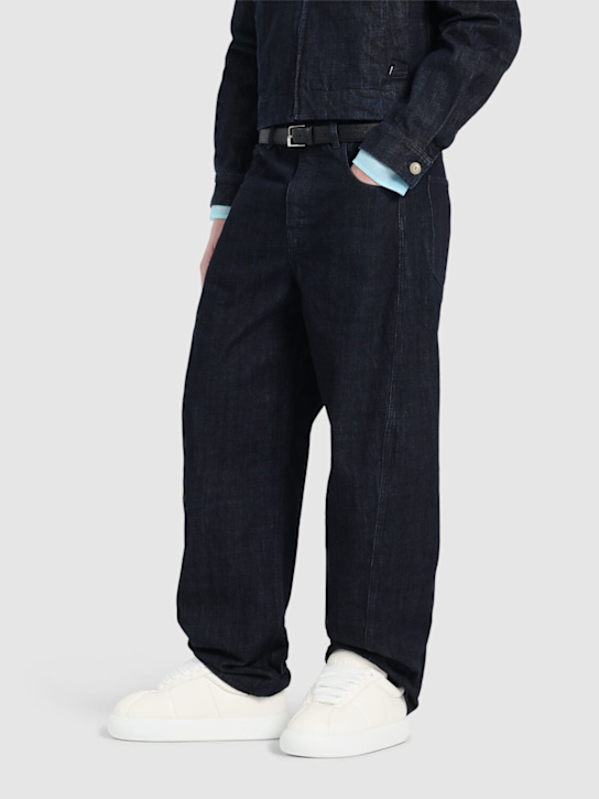 Marni: Chunky soft leather low top sneakers - White - men_1 | Luisa Via Roma