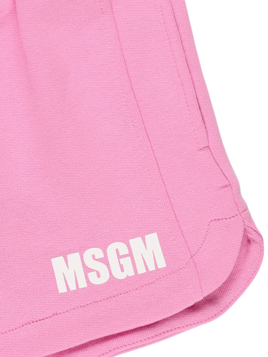 MSGM: コットンスウェットショートパンツ - kids-girls_1 | Luisa Via Roma