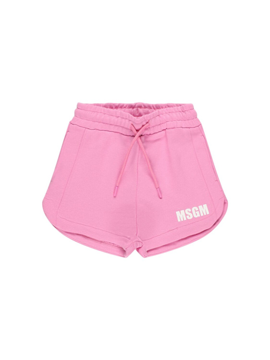 MSGM: コットンスウェットショートパンツ - kids-girls_0 | Luisa Via Roma