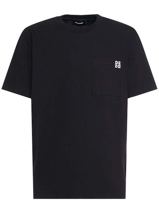 Dsquared2: Set: 2 T-Shirts aus Baumwolle - Schwarz - men_0 | Luisa Via Roma