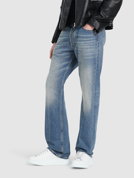 McQueen: 45mm Oversized leather sneakers - White/Black - men_1 | Luisa Via Roma