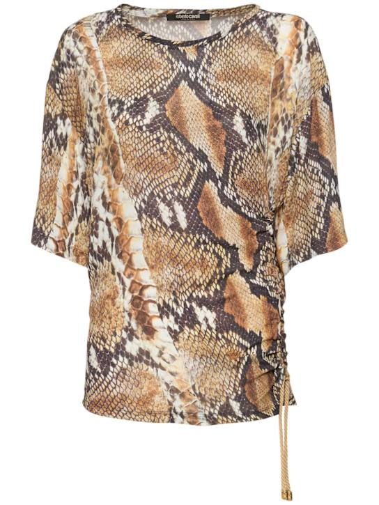 Printed viscose t-shirt - Thumbnail 1